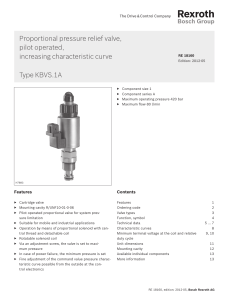 Proportional pressure relief valve, pilot operated