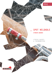 Spot weldable strain gauges