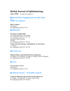 British Journal of Ophthalmelogy