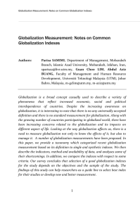 Globalization Measurement: Notes on Common Globalization Indexes