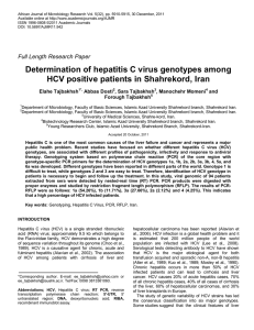 Determination of hepatitis C virus genotypes among HCV positive