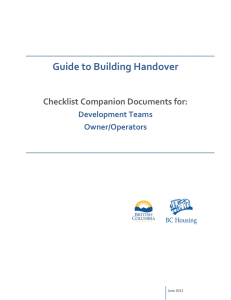 Guide to Building Handover