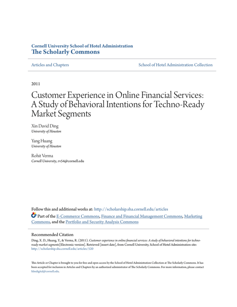 Customer Experience in Online Financial Services A Study of