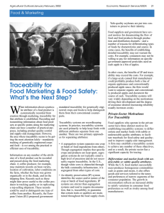 Traceability for Food Marketing and Food Safety