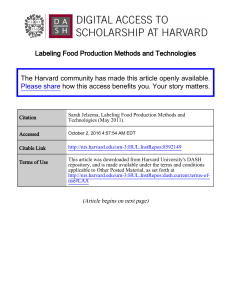 Labeling Food Production Methods and Technologies The Harvard