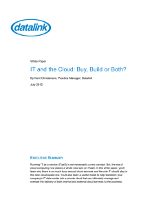 IT and the Cloud: Buy, Build or Both?