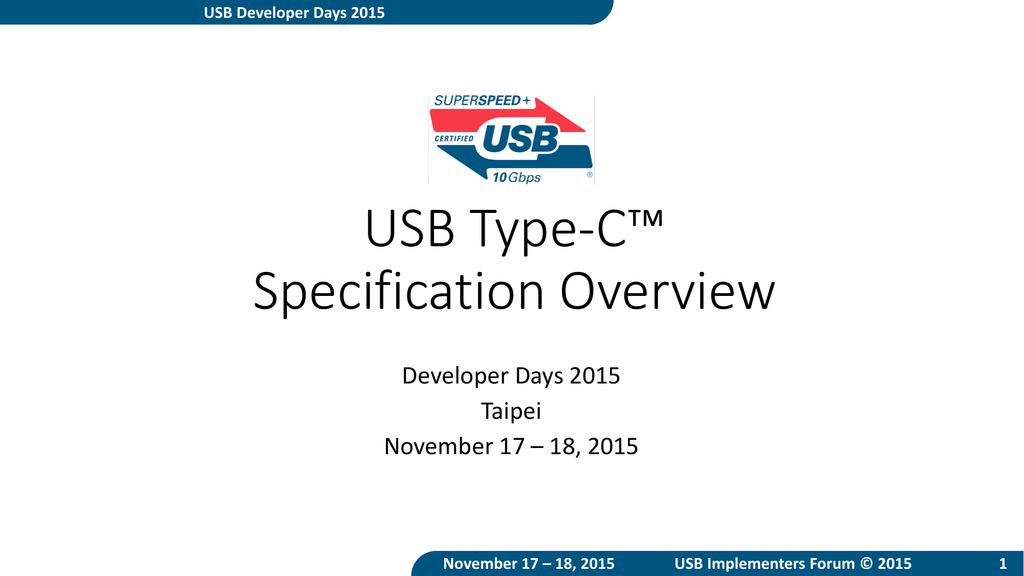 USB Type C Specification Overview