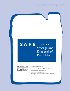 SAFE Transport Storage and Disposal of Pesticides