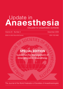 Anaesthesia - World Federation of Societies of Anaesthesiologists