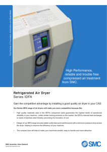 Refrigerated Air Dryer Series IDFA High Performance, reliable and