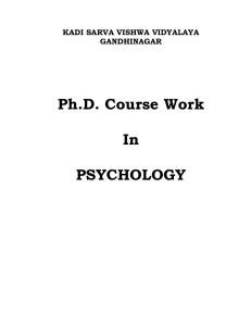 The Course work in Ph.D (Psychology)