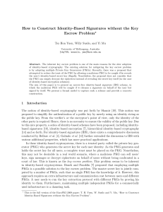 How to Construct Identity-Based Signatures without the Key Escrow