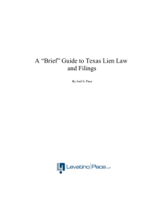A Brief Guide to Texas Lien Law and Filings
