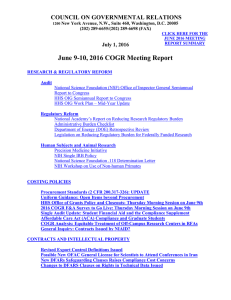 June Meeting Report - Council on Governmental Relations
