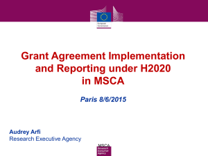 Grant Agreement Implementation and Reporting under H2020 in