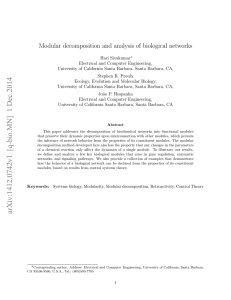 Modular decomposition and analysis of biological networks