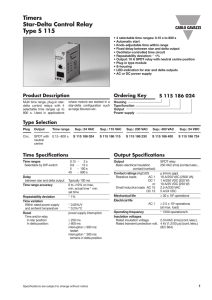 Timers Star-Delta Control Relay Type S 115