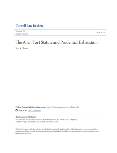 The Alien Tort Statute and Prudential Exhaustion