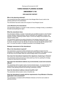 Yarra Ranges C158 Explanatory Report Exhibition Gazetted