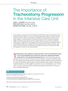 The Importance of Tracheostomy Progression