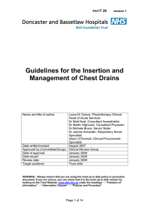 Guidelines for the Insertion and Management of Chest Drains