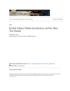 Kiobel, Subject Matter Jurisdiction, and the Alien Tort Statute