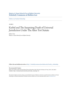 Kiobel and The Surprising Death of Universal Jurisdiction Under