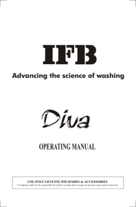 operating manual - IFB Industries Ltd.