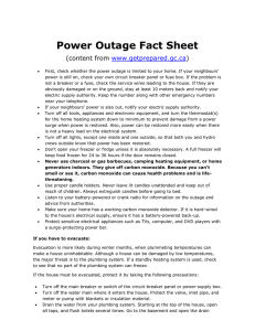 Power Outage Fact Sheet