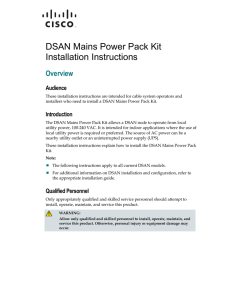 DSAN Mains Power Pack Kit Installation Instructions