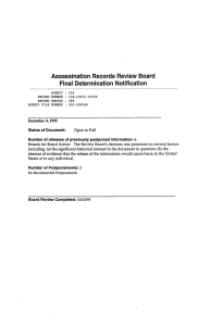 Assassination Records Review Board Final Determination Notification