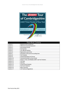 Race Book Contents - Tour of Cambridgeshire