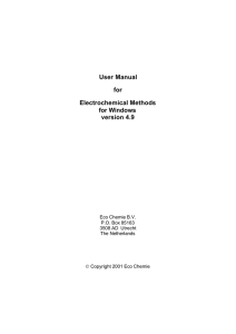 User Manual for Electrochemical Methods for Windows version 4.9