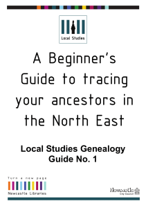 Local Studies Genealogy Guide No. 1