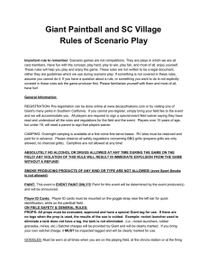 Giant Paintball and SC Village Rules of Scenario Play