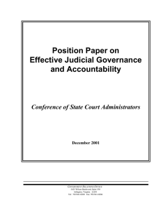 Effective Judicial Governance and Accountability