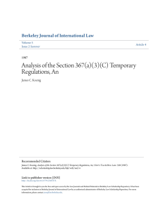 Analysis of the Section 367(a)(3)(C)