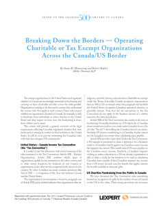 Breaking Down the Borders — Operating Charitable or Tax Exempt