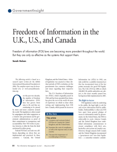 Freedom of Information in the UK, US, and Canada