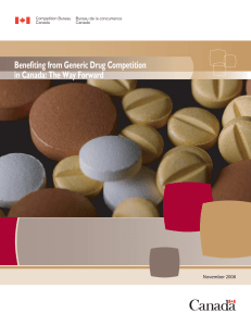 Benefiting from Generic Drug Competition in Canada: The Way