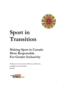 Sport in Transition - Canadian Centre for Ethics in Sport