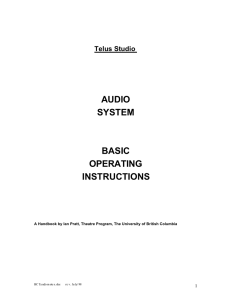 AUDIO SYSTEM BASIC OPERATING INSTRUCTIONS