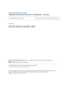 flux and gauss` law - DigitalCommons@University of Nebraska