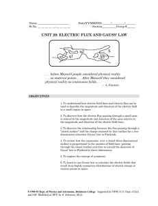 UNIT 20: ELECTRIC FLUX AND GAUSS` LAW q1 q2 q3 S