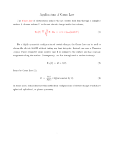 Applications of Gauss Law