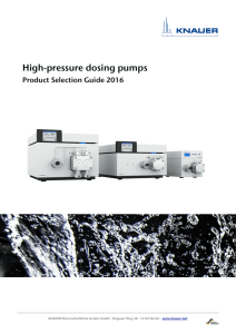 KNAUER high-pressure dosing pumps, Selection Guide