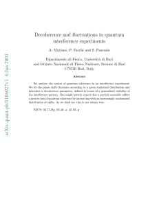 Decoherence and fluctuations in quantum interference experiments