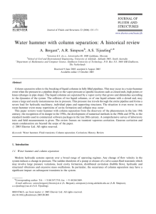 Water hammer with column separation: A historical review