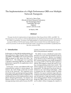 The Implementation of a High Performance ORB over Multiple