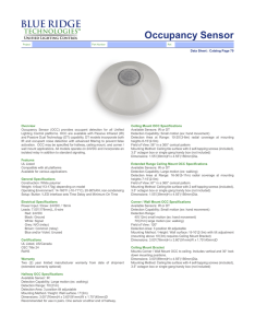 Occupancy Sensor - Blue Ridge Technologies